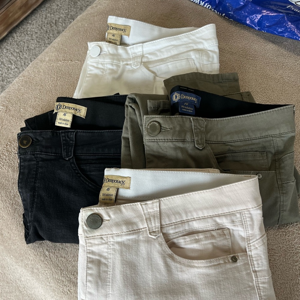 Democracy pants, 4 pairs, Size 16